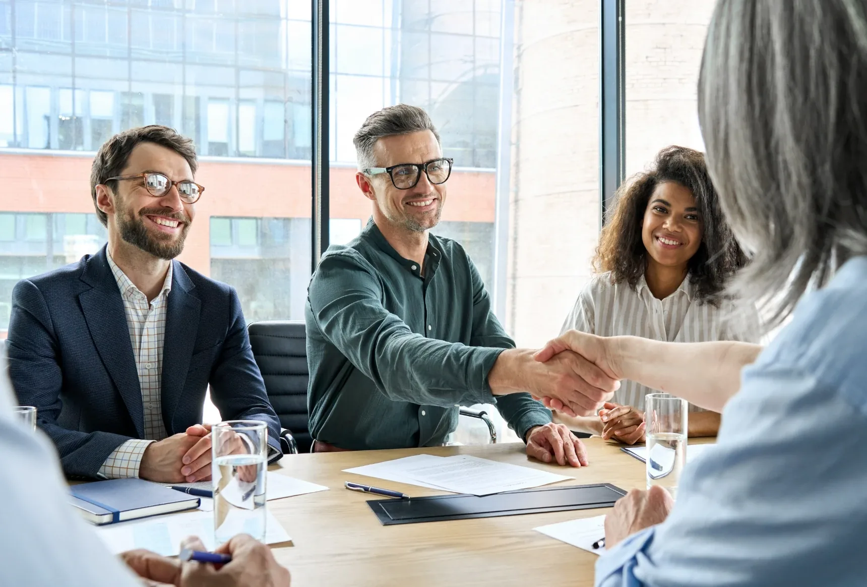 Lending team at closing table