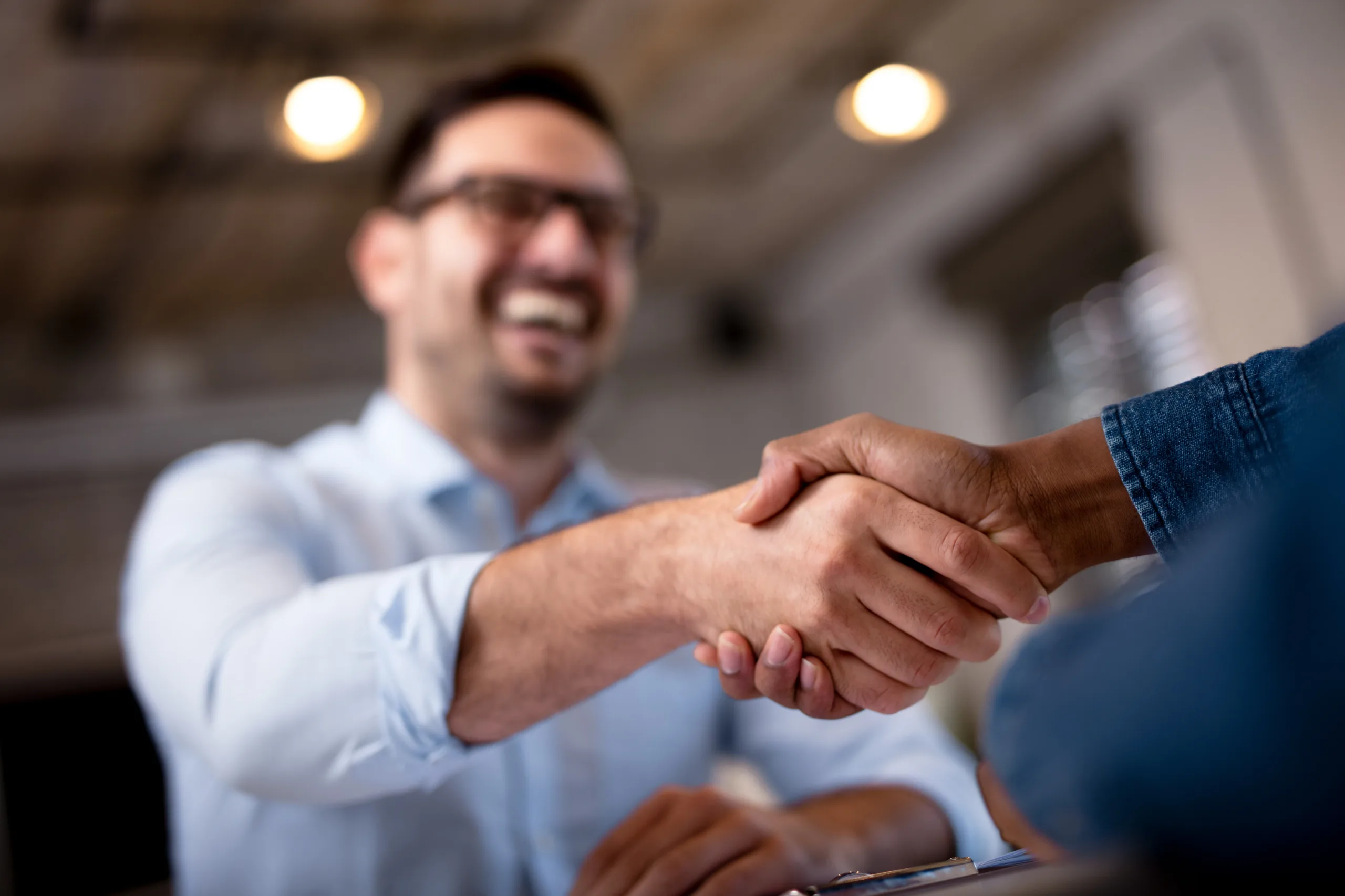 Professionals shaking hands